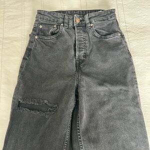 Distressed Black Denim Jeans